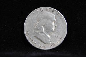 lot 33 image: 1951-S Franklin Silver Half Dollar Coin