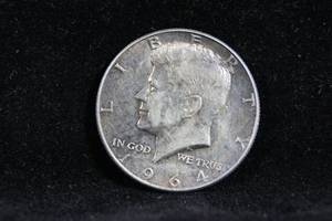 lot 34 image: 1964-P Kennedy Silver Half Dollar Coin