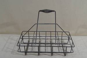 lot 59 image: Antique Jay Rhodes Motor Oil Bottle Carrier Crate
