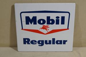 lot 51 image: Antique Mobil Regular Sign