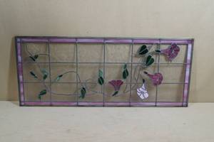 lot 84 image: Leaded Stain Glass Window Panel