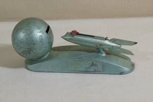 lot 92 image: Antique Cast Spaceship Mechanical Strato Bank