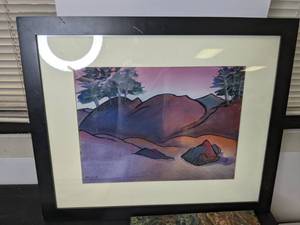 lot 975 image: Lot of (5) Ready to Hang Art Pieces (Benedetti, Willis and others)