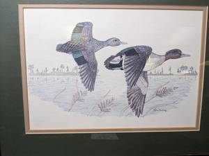 lot 977 image: Stunning Gene Murray, Ducks in Flight Wildlife Print