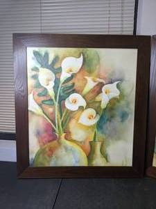 lot 980 image: Lot of (2) Framed Calla Lily Prints