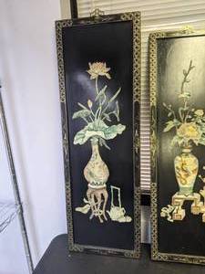 lot 959 image: Set of (4) Asian Sculptural Wall Hangings