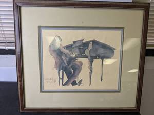 lot 967 image: Set of (2) Leo Meiersdorff Watercolor Prints from Vol 1 Jazz Set