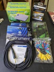 lot 892 image: Smart Lighting System, Assorted Adapter Cables, and USB Audio Home Theater