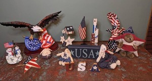 lot 404 image: Lot of Patriotic Items Eagles, Flags, and More 