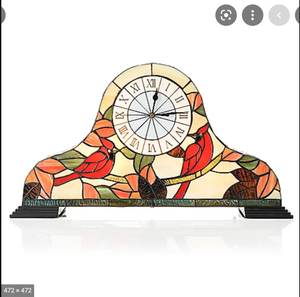 lot 888 image: Stunning Mosaic Glass Mantle Clock
