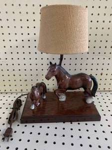 lot 5 image: Vintage Horse Lamp 14� Tall�