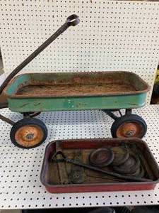 lot 69 image: Lot of 2 Antique Wagons�