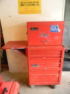 lot 2 image: AWESOME - SNAP-ON TOOLS ROLLING TOOL CABINET WITH UPPER CABINET - LOADED WITH TOOLS - CRAFTSMAN, HUSKY AND MANY MANY MORE - SEE PICTURES
