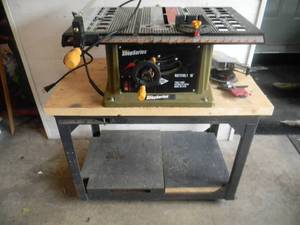 lot 6 image: ROCKWELL SHOP SERIES TABLE SAW ON ROLLONG CABINETSTORAGE STAND - WORKS - NICE SHOP SETUP - SEE PICTURES
