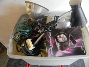 lot 68 image: TOTE FULL OF SPOTLIGHTS, FLASHLIGHTS, LIGHTS & MORE - SEE PICTURES