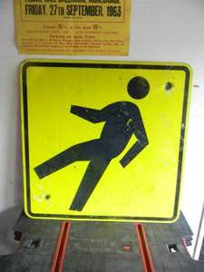 lot 112 image: RARE - PEDESTRIAN STREET SIGN - APPROX 30 BY 30 - SEE PICTURES