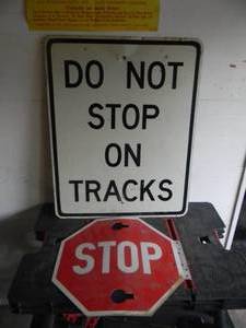 lot 113 image: VINTAGE RAILROAD STREET SIGNS - SEE PICTURES