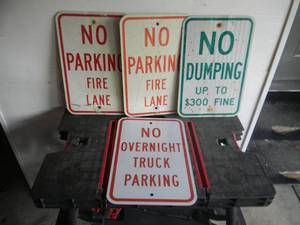 lot 116 image: VINTAGE SET OF 4 STREET SIGNS - VERY COOL - APPROX 12 BY 18 - SEE PICTURES