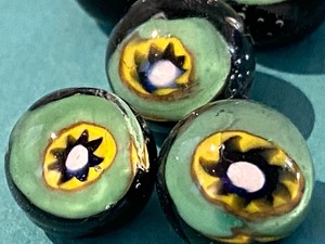 lot 137 image: (5) Handmade Paperweight Style Buttons (Czech)