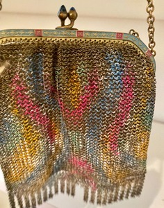lot 142 image: Antique Mesh Colorful Handbag