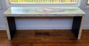lot 5 image: Contemporary Console Table w a Colorful Design