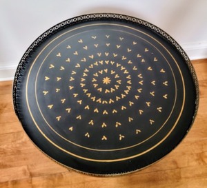 lot 28 image: Black and Gold Accent Table
