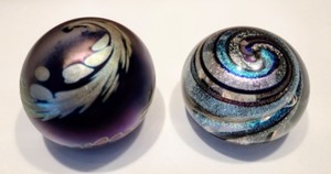 lot 35 image: Pair of Signed Swirled Paperweights