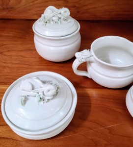 lot 38 image: Whimsical White Servingware