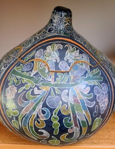 lot 121 image: Colorful Etched Gourds