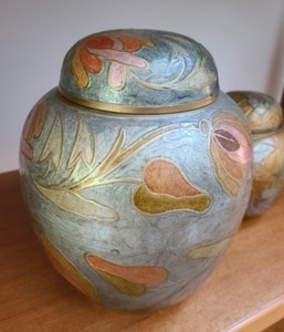 lot 120 image: Pair of Enamel Jars