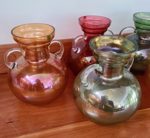 lot 180 image: Colorful Handled Vases