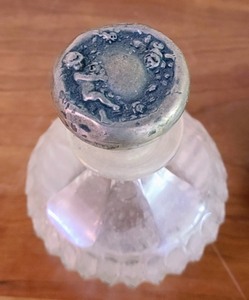 lot 194 image: Antique Glass and Sterling Silver Perfume Bottles