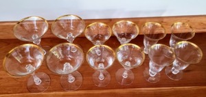 lot 200 image: Gold Rimmed Stemware