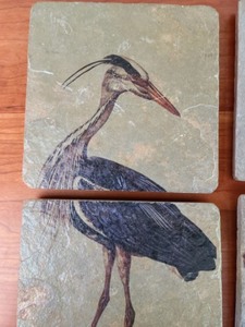 lot 201 image: Painted Slate Tiles by Pamela Murray