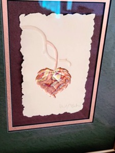 lot 213 image: Framed Metallic Leaf Prints