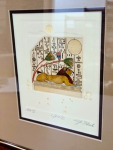 lot 216 image: Pair of Framed PrintsCanceled Stamps by Fleck