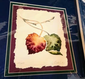 lot 220 image: Colorful Unframed Leaf Prints
