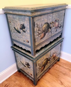 lot 224 image: Pair of Beach Theme Storage Cabinets