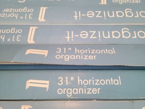 lot 257 image: 9 White Stackable Closet Storage Organizers