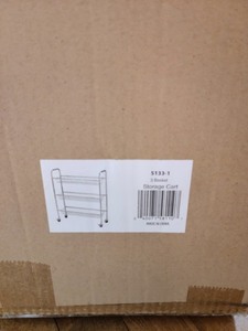 lot 287 image: Three Tier Rolling Storage Cart (New)