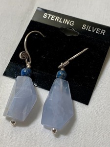 lot 439 image: Lapis Quartz and Sterling Earrings