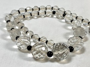 lot 451 image: Two Faceted Crystal Beaded Necklaces w Sterling Clasps
