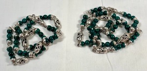 lot 448 image: Two Malachite & Sterling Necklaces