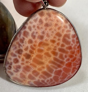 lot 449 image: Three Stone & Sterling Pendants
