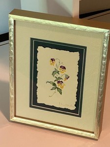 lot 431 image: Series of Three Floral Framed Watercolors