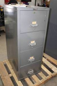 lot 240 image: Murphy Mfg. Co. Inc Fire King Metal File Cabinet 4-drawer