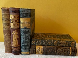 lot 91 image: Antique Books w Beautiful Covers