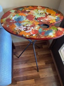 lot 41 image: Whimsical Statement Accent Table in Shape of Artists Pallet