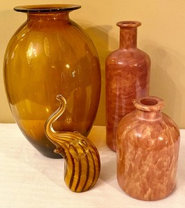 lot 18 image: Italian Marigold Colored Glass Vase and More Home Decor