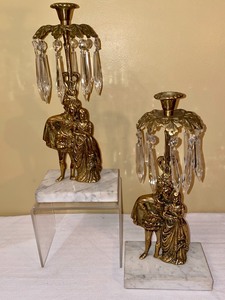 lot 9 image: Pair of Ornate Candle Holders